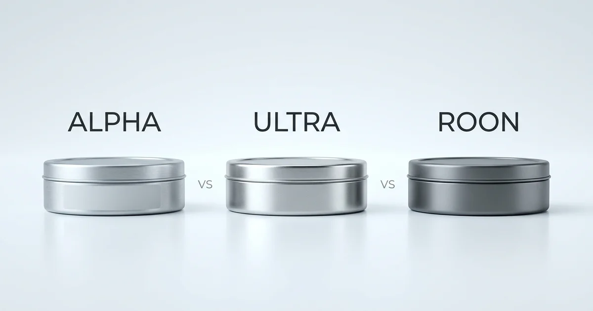 Alpha vs Ultra vs Roon: Comparing Three Nicotine-Free Focus Pouches (2026)