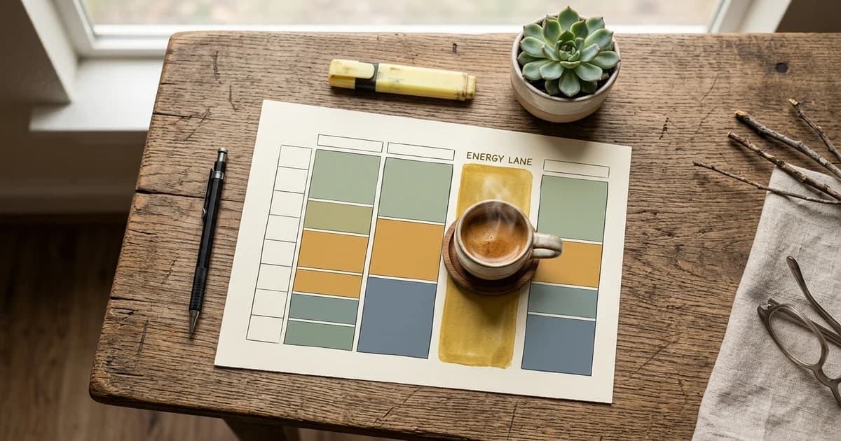 A Time Blocking Template With an Energy Lane (and Where the Caffeine Goes)